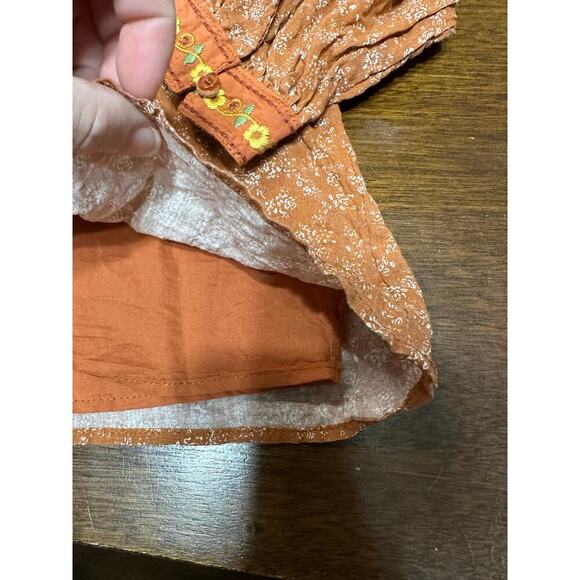 Cottage Peasant Prairie Embroidery Top Women Large Boho Festival Western Cowgirl - Picture 9 of 11